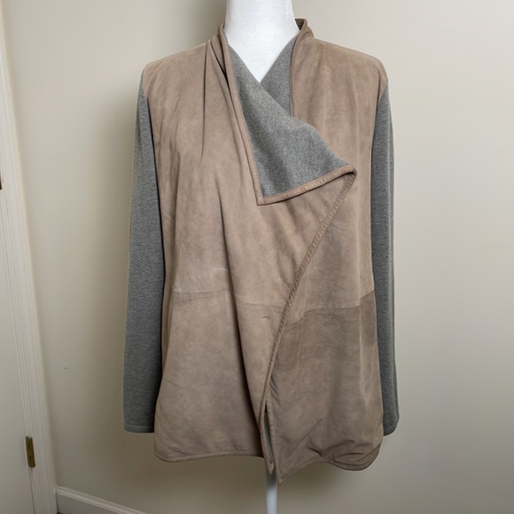 “Ralph Lauren Black Label” Cashmere and Suede Cardigan - Picture 7 of 8